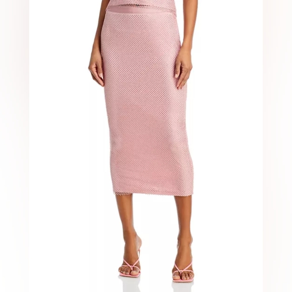 Aqua Co Ord Set Crystal Embellished Mesh Midi Skirt And Top Size Small - Picture 2 of 16